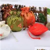 Storage Bags Wholesale Portable Rounded Dstring Embroidery Pouch Jewelry Sier Beaded Bag Delicate Durable Embroidered Dh1219 Drop De Dht3B
