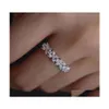Bröllopsringar Simple Fashion Jewelry Handmade 925 Sterling Sier Marquise Cut White Topaz Cz Diamond Gemstones Women Bridal Ring Gift DHRR5