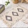 Carpets Winter Anti-slip Fabric Braided Entrance Door Mat Hallway Porch Table Tassel Kitchen Rug 60x90cm Machine Washable