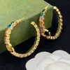 2022 Nuovo colore Diamond Hoop Huggie Orecchini Aretes Oreccchini Personalit￠ della moda Orecchini di grandi dimensioni Desigeri per feste di nozze Designer di gioielli