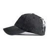 Caps de bola Moda Unissex Lavado Tap de beisebol de jeans angustiado Hole ajustável Snapback Hat Hip Hop Chapéus esportivos ao ar livre Gorras