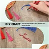 Anahtarlıklar Landards Rec şeffaf akrilik yer imi ile colorf püsküller boşluklar bk net yer imleri diy süslemeler el Craftskeychains dr dhiuf