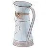 Dekorativa blommor vas metallkanblomma kanna shabby vaser vintage järn bondgård dekor tenn pitcher vatten rustik hink handtag potten