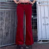 Women s Pants s korean HIgh waist loose straight pants female thickening velvet flare trouser Casual warm corduroy wide leg women 230105