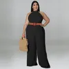 Pantaloni Plus Size Tute da donna 5xl Solid Halter Costume intero Fashion Club 2023 Summer Lady Gamba larga all'ingrosso