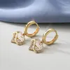 Creolen SIPENGJEL Mode Bling Zirkon Stein Gold Farbe Nettes Herz Für Frauen Koreanische Tropfen Schmuck