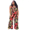 Pants Plus Size Women 5xl Jumpsuit Sleeveless Print One Piece Outfit 2023 Summer Casual Club Female Wide Leg Pant Wholesale