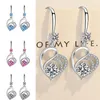 Hoop Earrings MEETSOFT Lovely 925 Sterling Silver Heart Knot Water Drop Colorful Zircon Dangle For Women Fine Jewelry