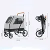 Hunde-Autositzbezüge, faltbarer Haustier-Kinderwagen mit 4 Rädern für große Lasten, die 55 kg tragen, mit verstellbarem Griffträger