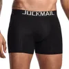 Mutande Jockmail Boxer Intimo da uomo Men's Butt-Enhancing Tronco imbottito Rimovibile Pad Of BuLifter Sexy Gay Nero Bianco