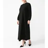 Roupas étnicas O-colarinho vintage Black Muslim abayas para mulheres de manga longa design de bordados maxi maxi manto diariamente mais recente 2023