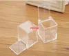 Gift Wrap 100pcs/lot Wedding Favor PS Environmental Flip Transparent Plastic Square Packing Box Candy Boxes 2 Sizes For U Pick F062503