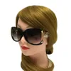 النظارات الشمسية إطار مصمم العلامة التجارية الفاخرة السيدات سبيكة بيضاوية الإطار الذهب الزخرفة عتيقة الشمس بنات الفتيات 4 ألوان 230105
