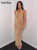 فساتين الحفلات Hawthaw Women Sexy v Neck Club Evening BodyCon Long Dress Outshes Streetwear Summer Adms بالجملة للأعمال 230105