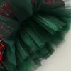 Robes Fille Bmnmsl Toddler Christmas Dress Plaid Print Manches Longues Col Rond À Volants Tulle Patchwork A-Line