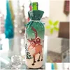 Kerstdecoraties Decoratie Santa Claus Wine Bottle ER Holder Bag Sneeuwman Kerstmis Kleed Home Drop Delivery Tuin Feitief Party Su Dhicz