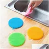 Cleaning Brushes Round Sile Brush Antiscald Nonstick Oil Kitchen Dish Washing Clean Hygienic Artifact Rag Vt1931 Drop Delivery Home Dh97G