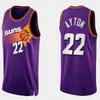 Devin 1 Booker Chris Paul 34 Maglia da basket 2023 Phoenixs Sun Deandre Ayton Steve Barkley Maglie 22 13 City Mens Retro Camicia Nera