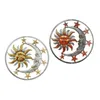 Decorative Figurines 11" Metal Sun Moon And Star Sculpture Wall Art Decor Plaque For Home Garden Bathroom Hanging Fence Yard