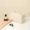 Boîtes de rangement Organisateur de maquillage Sac d'oreiller en cuir à zip PU Pu Articles de toilette portables Voyage Cosmetics