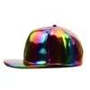Ball Caps Men And Women Pu Pure Color Light Edition Hip Hop Dicer Laser Baseball Single Snapback Four Seasons Casual Simple Cap Outd