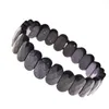 Strand-Edelstein, 9 x 15 mm, facettierte ovale Perlen, Stretch-Armband, 17,8 cm, Unisex