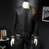 Men's Jackets Jaqueta Masculina Spring Gold Embroidery Print Jacket Men Slim Fit Bomber Retro Club Clothing 5xl-MMen's