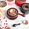 Stamps 2PCS Wax Seal Stamp Set Lacquer Furnace with Spoon Melting Solid Wood Heater Pot Bead Stick 230105