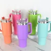 40oz Car Cups Tumbler med handtag isolerade tumlar med lock Straw rostfritt stål Kaffemuggar Termos Cup Ups/DHL/FedEx A0047