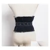 Belts 2022 Denim Fabric Slim Waistband Skirt Peplum Waist Belt Personality Wide Women Fashion Allmatch Drop Delivery Accessories Dhkqn