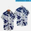 Camicie casual da uomo Moda uomo T Camicie tropicali hawaiane Stampa 3d Accogliente un bottone Manica corta Abiti da spiaggia oversize 22