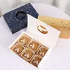 Geschenkverpackung 10 Stück Bronzing Backboxen und Verpackung Eigelb Knusprige Süßigkeiten Keks Cupcake Box Hohle Geburtstagsfeierbevorzugung Dekor