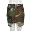 Skirts Soefdioo Fashion Camouflage Skirt Women Sexy Mid Waist Zipper Pockets Mini Autumn 2023 Casual High Street Female Bottoms