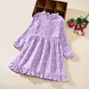 Flickaklänningar 2023 Spring Autumn Dress for Girls Floral Casual Clothes barn 3-7 år