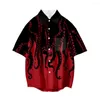 Chemises décontractées pour hommes 2023 Été Vêtements pour hommes Octopus Print Art Shirt Basic Manches courtes Beach Hawaii Street Fashion Chic Frais Facile