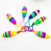 Fidget Toys Porte-clés Slug Articulé Flexible 3D Slugs porte-clés Sensory Squishy Stress Reliever L'autisme a besoin d'anti-stress Arc-en-ciel Enfants Adulte Jouet