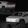 Diecast Model 1 24 Tesla Cyber​​truck Pickup Alloy Diecasts Metal Toy Off Road Vehicles Simulation Sound and Light Kids Gift230106