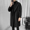 Męskie mieszanki wełniane wełniane płaszcz w stylu brytyjskim Mężczyźni duże kieszenie jesienne zimowe klapy Trenchcoat plus rozmiar 5xls moda moda zwykłe płaszcze męskie wiatrówki 230106