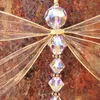 Decorative Figurines Hanging Glitter Fantasy Dragonfly Crystal Suncatcher Wind Chime Pendant For Garden Wedding Car Decor