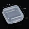 Support de bijoux 60pcs mini boîte de rangement transparent carré de boucles d'oreilles en plastique carré emballage petit organisateur 230105