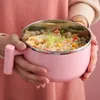 Bowls Noodle Bowl Grade Stainless Steel 4 Colors Portable Bento Box Microwave Tableware 1000ml Dorm Accessories