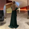 Hunter Green Sheath Evening Dresses Off The Shoulder Ruched Satin Formal Party Gown Asymmetrical Arabic Dubai Vestidos De Novia 326 326