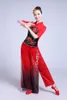 Stage draagt ​​oud Chinees kostuum Hanfu Yangge Performance kleding Kostuums Dames taille Drum Uniform Square Dance Fan