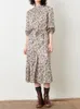 Повседневные платья 2023 Осенние женщины Слим миди-платье с длинным фонаря