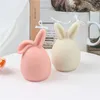 Happy Easter Party 3D Rabbit Siliconen Soap kaarsenkaarsen Konijntje Kopvorm Klei Gips Soap Craft Making Tool