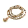 Charm Bracelets Women 53 CM Mala Necklace Yoga Bracelet 4mm Natural Colorful Round Beads Jewelry Girl Gift