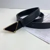 Luxury PD Designer Belt med triangulära märkesdesigners bälten klassiska trend mode fast färg guld bokstäver för kvinnor 7 färgbredd 3.0 cm storlek 95-125 casual