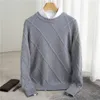 Men's Sweaters Men's Autumn/Winter 2023 Round Neck Diamond Solid Color Long Sleeve Knit Pullover Plus Size Thick Casual Loose Base Shirt