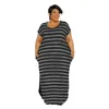 Plus Size Dresses Women Dress 2023 Summer Elegant Clothing Luxury Party Evening Maxi Gown Wholesale Casual Bodycon Striped Outfit