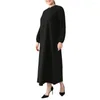 Roupas étnicas O-colarinho vintage Black Muslim abayas para mulheres de manga longa design de bordados maxi maxi manto diariamente mais recente 2023